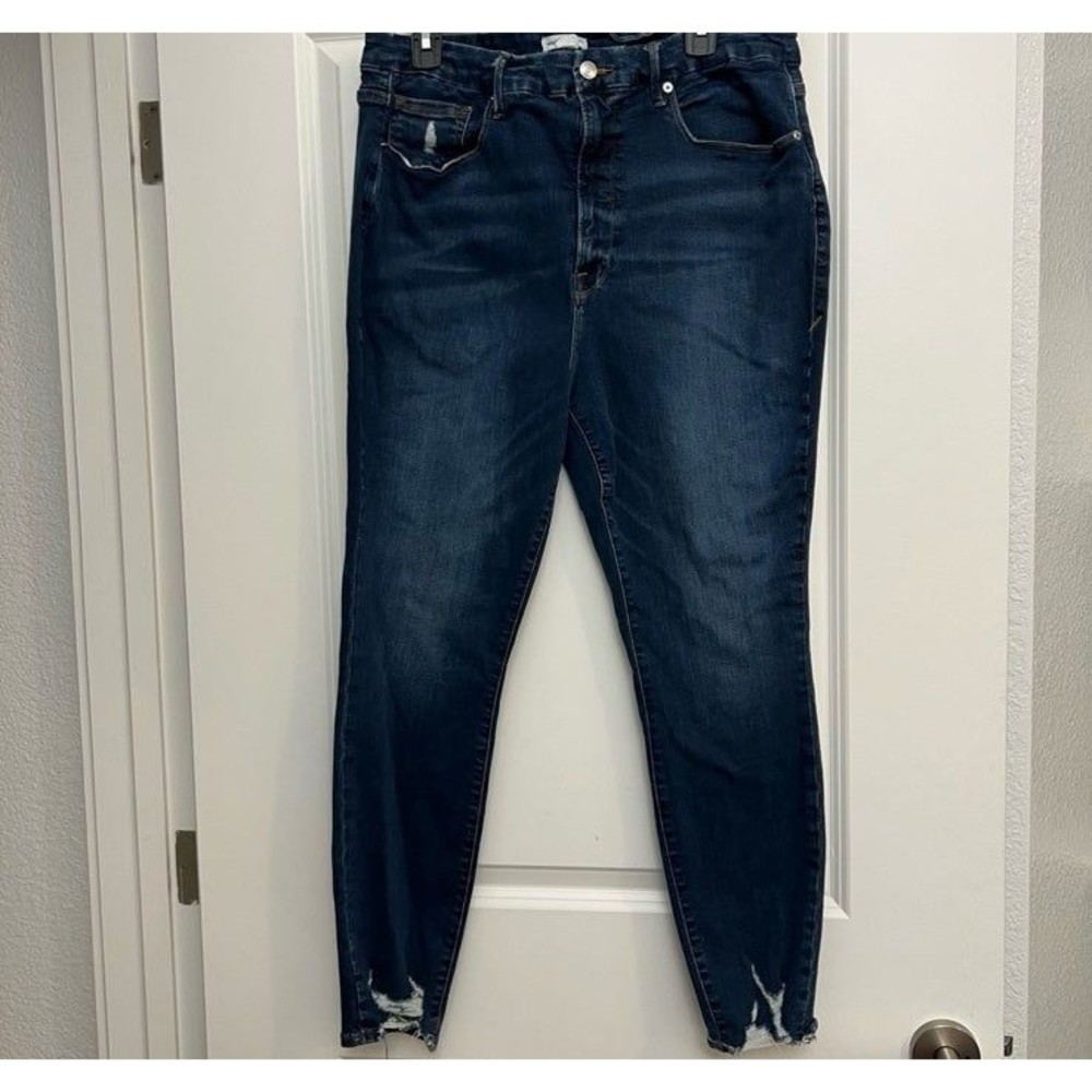 Good American Women's Skinny Jeans - Dark Blue Denim